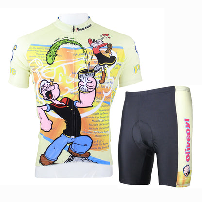 Ilpaladino Popeye Spinach Men's Bicycling Long/Short-sleeve Jersey/Suit Summer Spring Autumn Exercise Bicycling Pro Cycle Clothing Racing Apparel Outdoor Sports Leisure Biking Shirts The Sailorman Cartoon World -  Cycling Apparel, Cycling Accessories | BestForCycling.com 