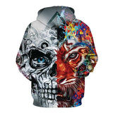 Two-face Tiger Skull Hoodies Sweatshirt Long Sleeve Hooded Pullover with Pockets Spring Autumn NO.1248 -  Cycling Apparel, Cycling Accessories | BestForCycling.com 