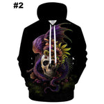 Dragon Twirling Skull  Hoodies Sweatshirt Long Sleeve Hooded Pullover with Pockets Spring Autumn NO.1262#2 -  Cycling Apparel, Cycling Accessories | BestForCycling.com 