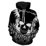 Cool Skull Black Hoodies Sweatshirt Long Sleeve Hooded Pullover with Pockets Spring Autumn NO.1286 -  Cycling Apparel, Cycling Accessories | BestForCycling.com 