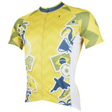 Yellow Men's Cycling Jersey World Cup Games Pattern Football Fans Short Sleeve Shirt NO.152 -  Cycling Apparel, Cycling Accessories | BestForCycling.com 