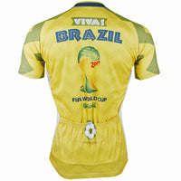 Yellow Men's Cycling Jersey World Cup Games Pattern Football Fans Short Sleeve Shirt NO.152 -  Cycling Apparel, Cycling Accessories | BestForCycling.com 