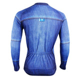 Mens Stylish Denim-blue Hidden-Zipper Long-sleeves Cycling Jersey  607 -  Cycling Apparel, Cycling Accessories | BestForCycling.com 