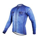 Mens Stylish Denim-blue Hidden-Zipper Long-sleeves Cycling Jersey  607 -  Cycling Apparel, Cycling Accessories | BestForCycling.com 