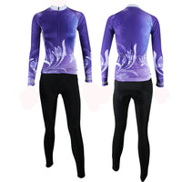 ILPALADINO Purple Cycling Jersey with Tights Women's Long Sleeves Bike Clothing Suits Quick Dry Windproof Breathable Back Pocket 100% Polyester NO.272 -  Cycling Apparel, Cycling Accessories | BestForCycling.com 