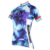 Ilpaladino Flower With Dew Women's Quick Dry Blue Short-Sleeve Cycling Jersey Biking Shirts Breathable Summer Apparel Outdoor Sports Gear Wear NO.500 -  Cycling Apparel, Cycling Accessories | BestForCycling.com 