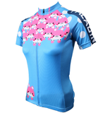 Ilpaladino Pink Pets  Women's Summer Short-Sleeve Cycling Jersey Summer Exercise Bicycling Pro Cycle Clothing Racing Apparel Outdoor Sports Leisure Biking Shirts Breathable Blue Clothes NO.501 -  Cycling Apparel, Cycling Accessories | BestForCycling.com 