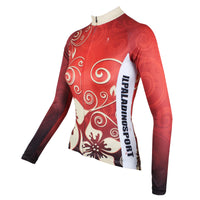 Women Biking Shirts Gold Flowers Red Woman's Cycling  long-sleeve Jersey/Suit 318 -  Cycling Apparel, Cycling Accessories | BestForCycling.com 