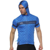 Prism Star Blue Outdoor Running Cycling Fitness Extreme Sports Mens T-shirts Hooded Short-sleeve Jacket Clothing and Riding Gear with Cap Quick dry Breathable NO. 823 -  Cycling Apparel, Cycling Accessories | BestForCycling.com 