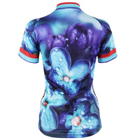 Ilpaladino Flower With Dew Women's Quick Dry Blue Short-Sleeve Cycling Jersey Biking Shirts Breathable Summer Apparel Outdoor Sports Gear Wear NO.500 -  Cycling Apparel, Cycling Accessories | BestForCycling.com 