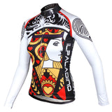 ILPALADINO Playing Cards Poker Face Heart Queen Women's Long Sleeves Cycling Jerseys Bike Shirt Outdoor Sports Gear Leisure Biking T-shirt Sports Clothes Face Cards Court Cards NO.641 -  Cycling Apparel, Cycling Accessories | BestForCycling.com 