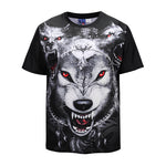 Red-eye Wolf Mens T-shirt Graphic 3D Printed Round-collar Short Sleeve Summer Casual Cool T-Shirts Fashion Top Tees DX803023# -  Cycling Apparel, Cycling Accessories | BestForCycling.com 