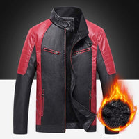 Moto Clothing Set Mens Leather Jacket Motorcycle Winter Autumn Fleece Warm PU Biker Vintage Coat Male 2021 Casual Patchwork Slim Leather Jackets