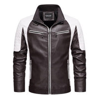 Moto Clothing Set Mens Leather Jacket Motorcycle Winter Autumn Fleece Warm PU Biker Vintage Coat Male 2021 Casual Patchwork Slim Leather Jackets