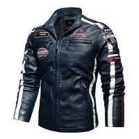 Moto Clothing Set Mens Motorcycle Jacket 2021 Autumn Winter Men New PU Leather Jackets Casual Embroidery Biker Bomber Coat Zipper Fleece Overcoat